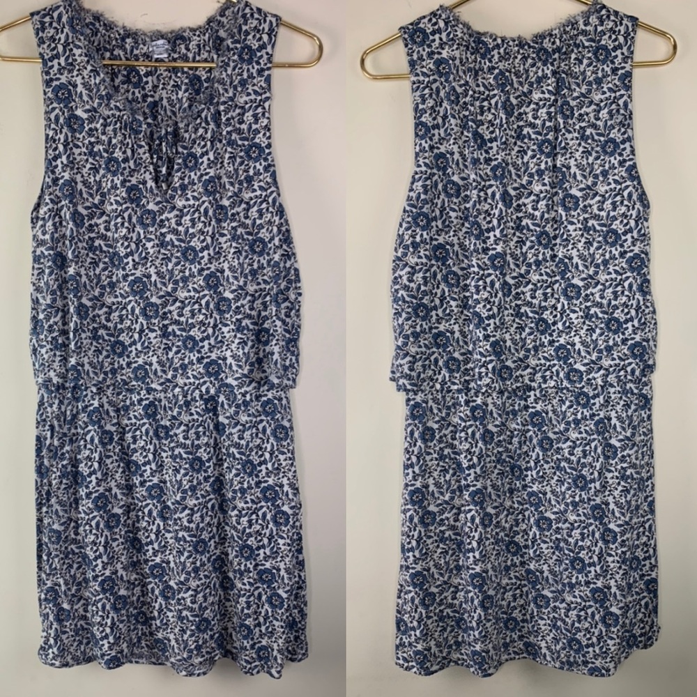 Splendid blue floral sleeveless dress, M